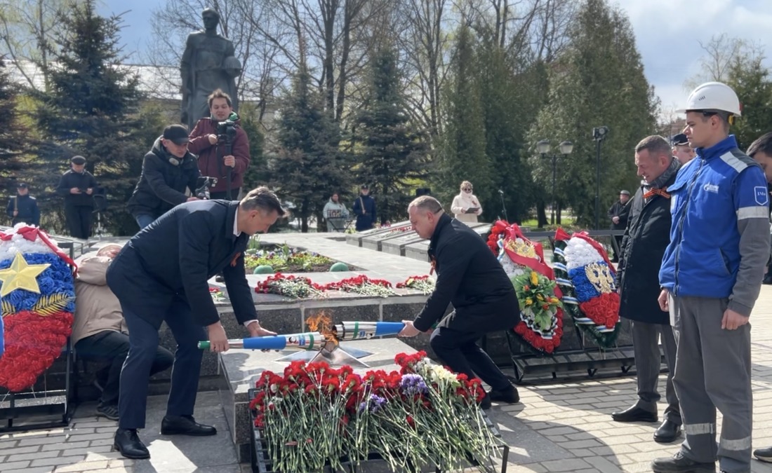 Зажжение мемориала в городе Тосно