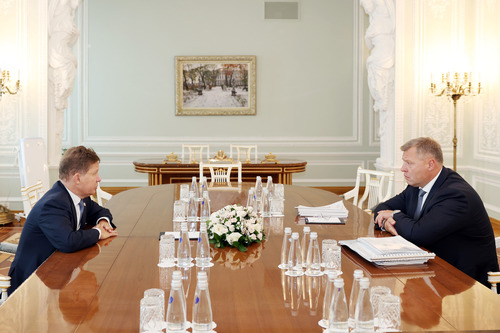 Алексей Миллер и Игорь Бабушкин во время встречи
