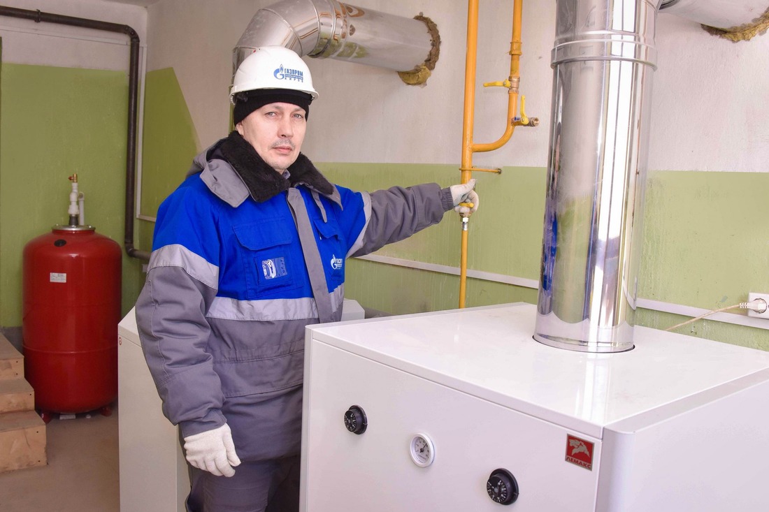 Подача газа  Подключение отопительного оборудования